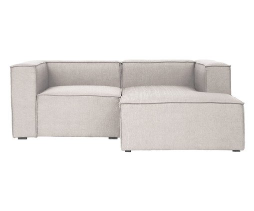 Sof&aacute; 2 M&oacute;dulos Chaise Mensa Cinza Claro image number 1