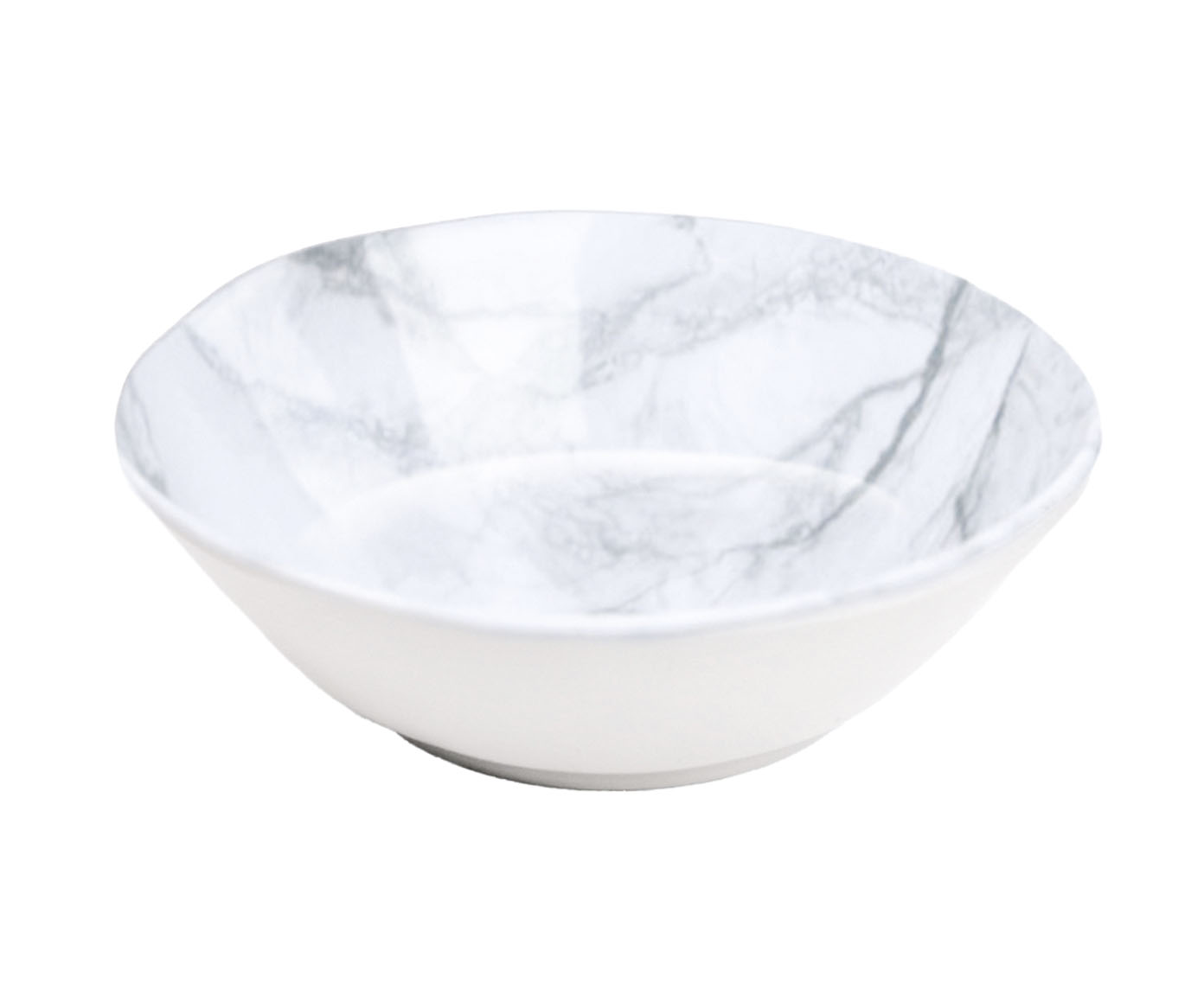 Bowl Pequeno e Servir M&aacute;rmore Melamina Branco e Cinza - image 0