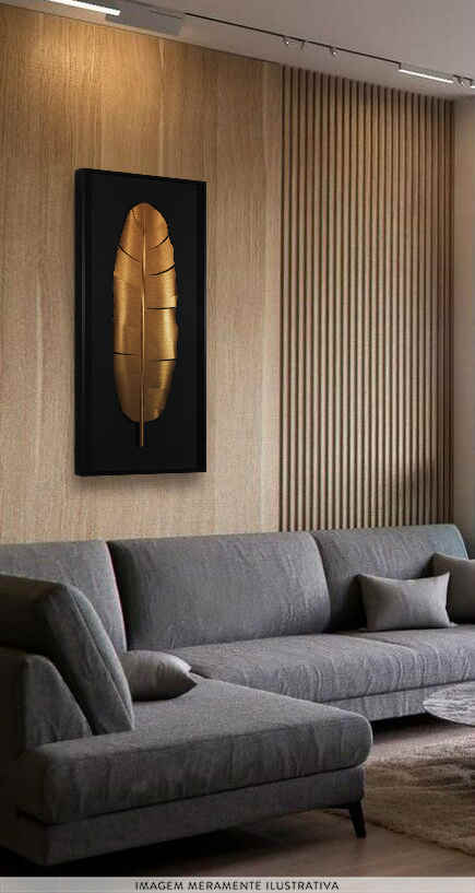 Quadro Juliette Preto e Dourado - 51x121cm image number 2