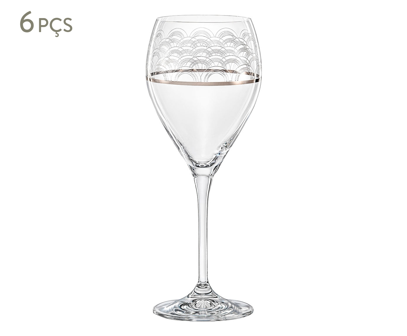 Jogo de Ta&ccedil;as para Vinho Rings Pantografada em Cristal - image 0