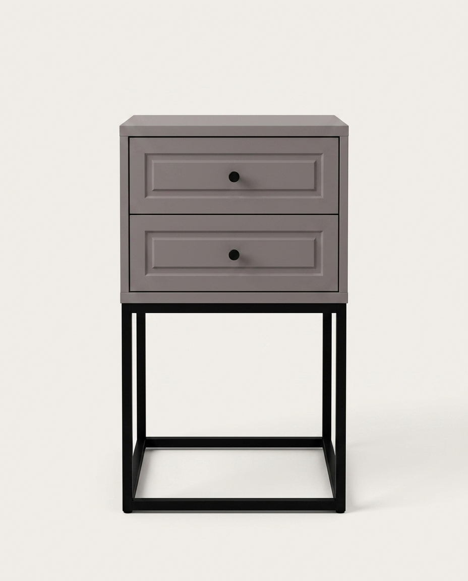 Mesa de Cabeceira Bonn Cinza e Preto - image 0