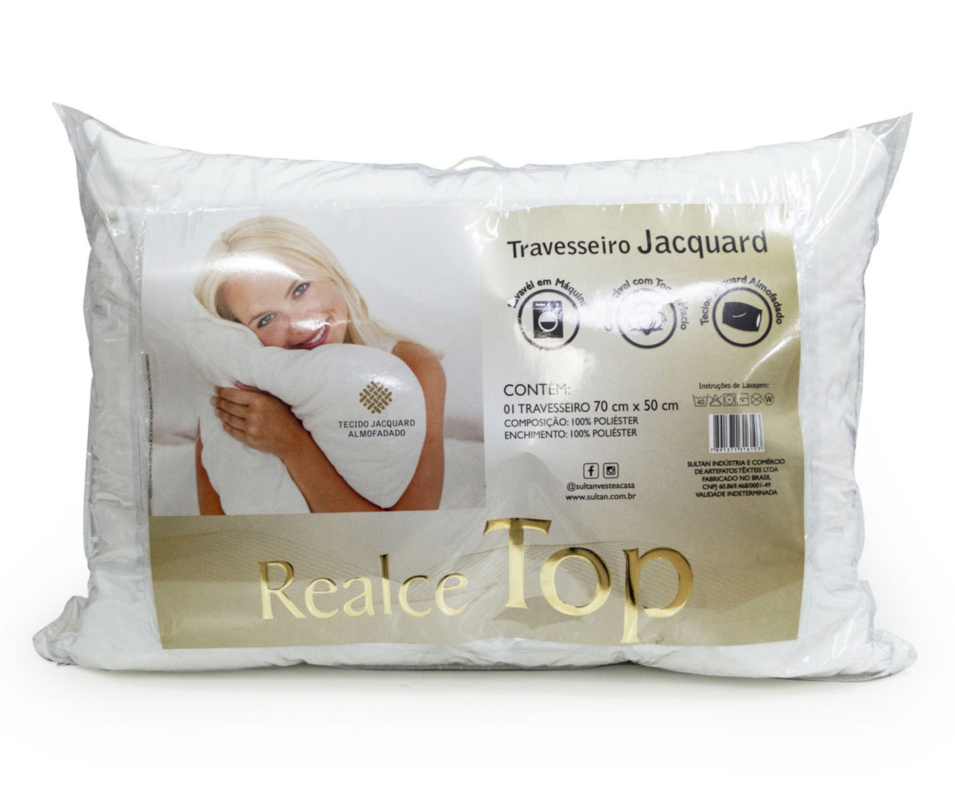 Travesseiro Jacquard Branco 660G/M&sup2; image number 1