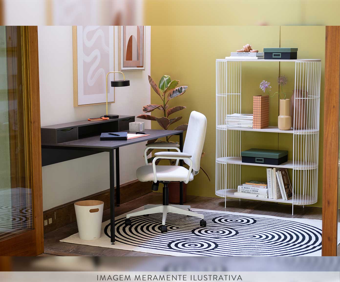 Cadeira Office Chicago Bege e Ros&eacute; image number 7