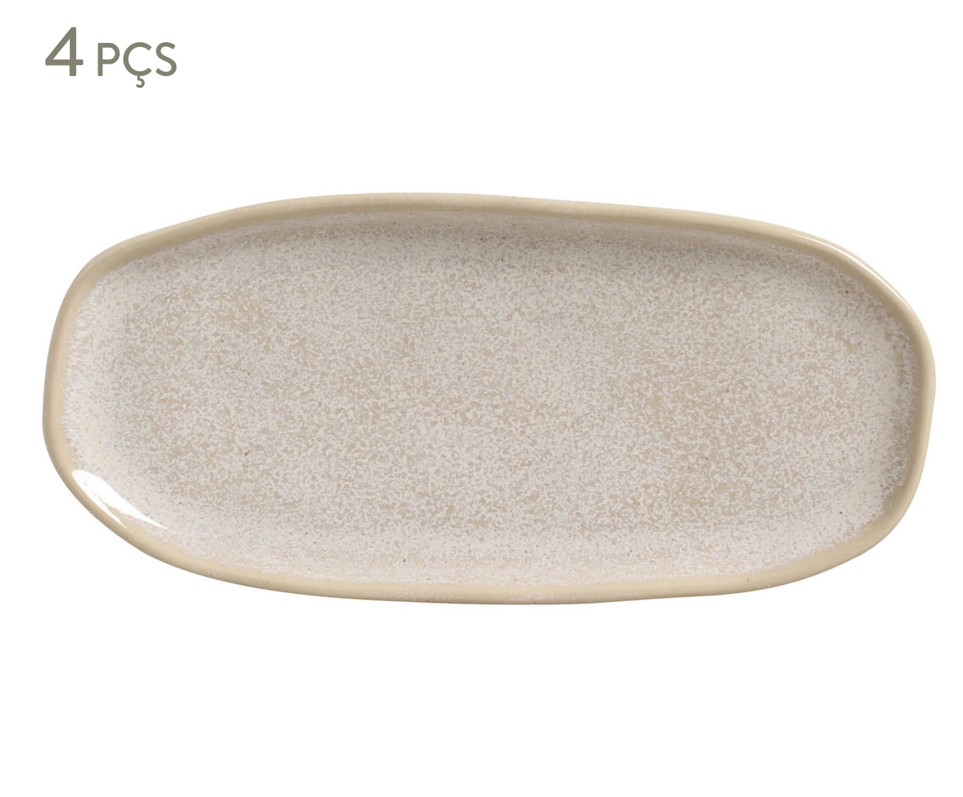 Jogo de Travessas Oval Rasa Pequena Org&acirc;nico Latte Cru - image 0