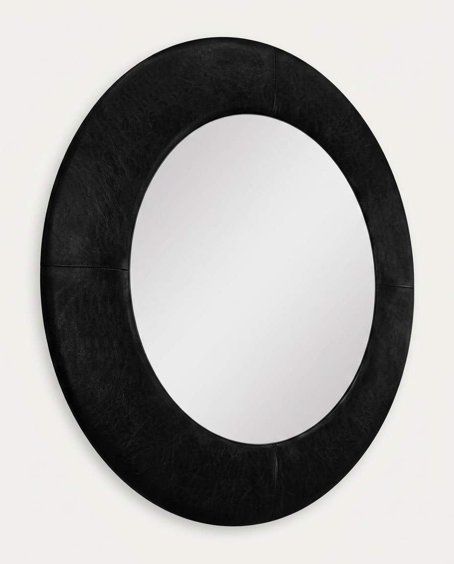 Espelho Madrid em Corino Preto - 60cm image number 1