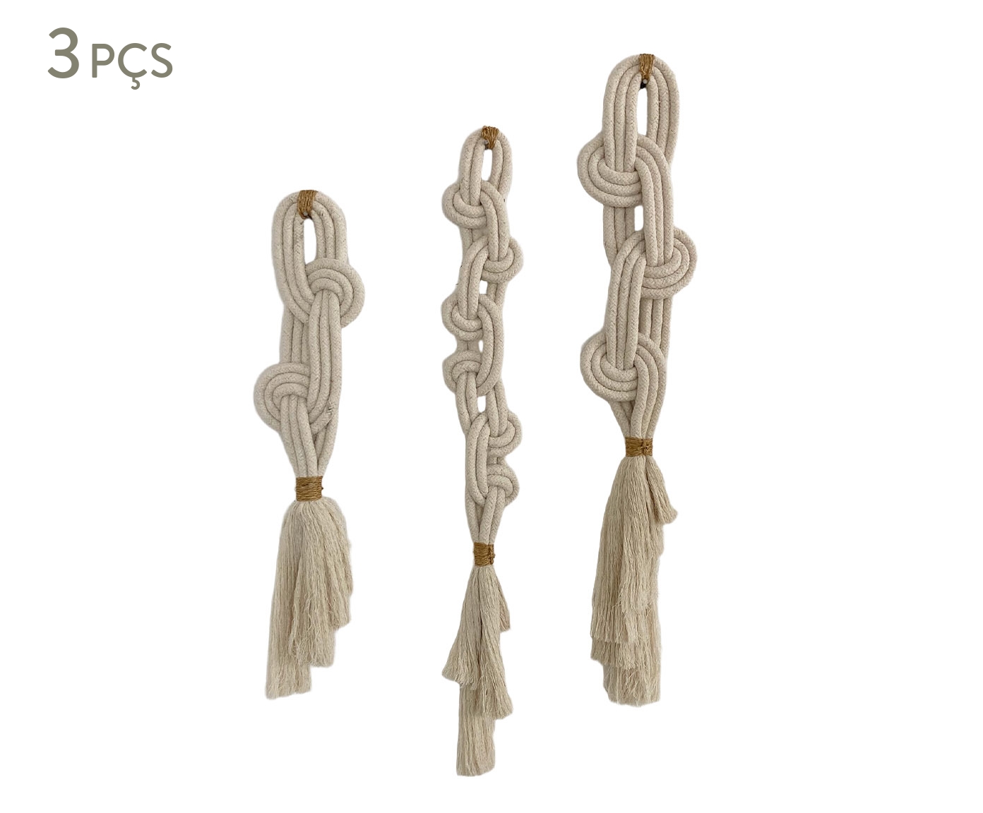 Trio de Adornos Curve, Chain & Style - Cru - image 0