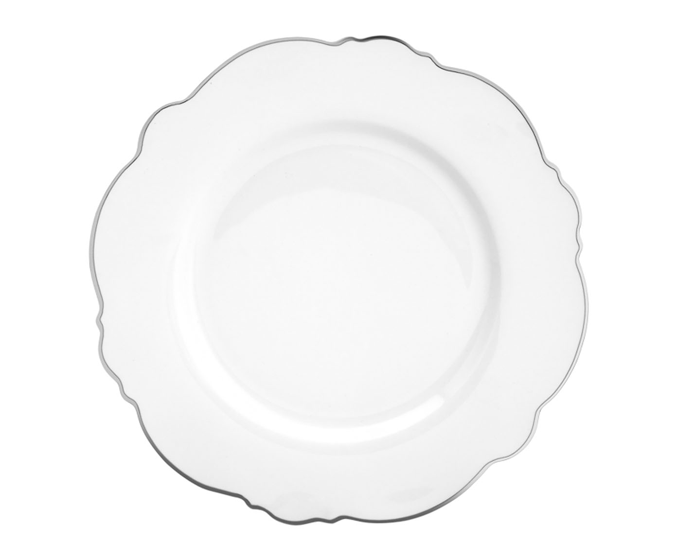 Aparelho de Jantar Maldivas Branco com Fio Prata image number 1