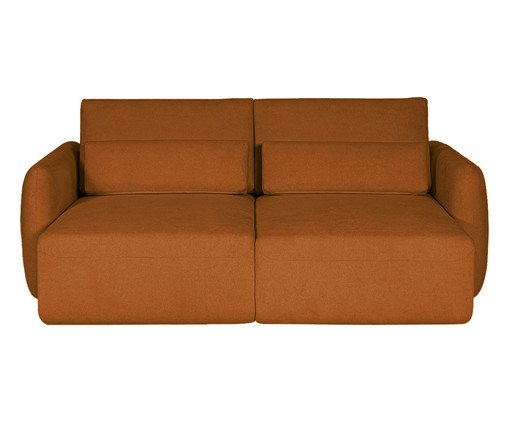Sof&aacute; Retr&aacute;til Seno I em Boucle Aveludado Terracota image number 2