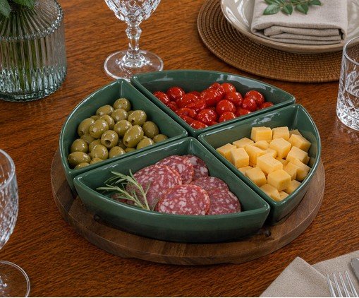 Jogo de Petisqueiras com Bandeja P&eacute;tala Degrad&ecirc; Verde image number 1