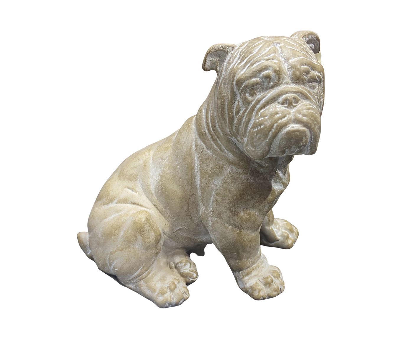 Escultura Bulldog Ingl&ecirc;s Bege Patinado image number 0