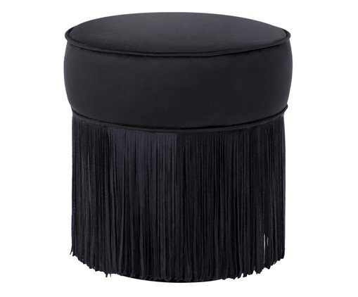 Puff Franja Simples - Preto image number 0