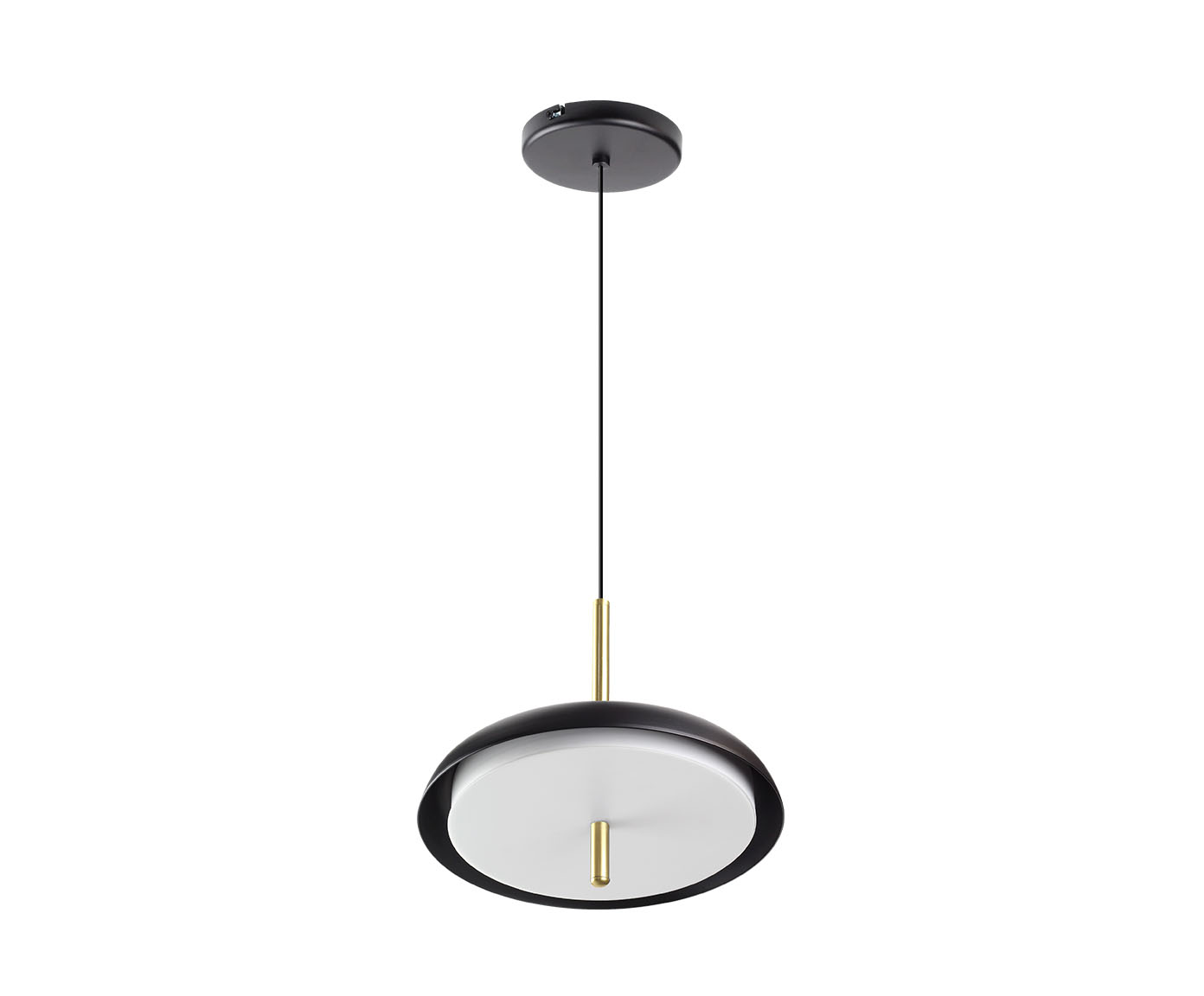 Pendente Dalu Direto Bivolt - Preto e Dourado Escovado image number 2