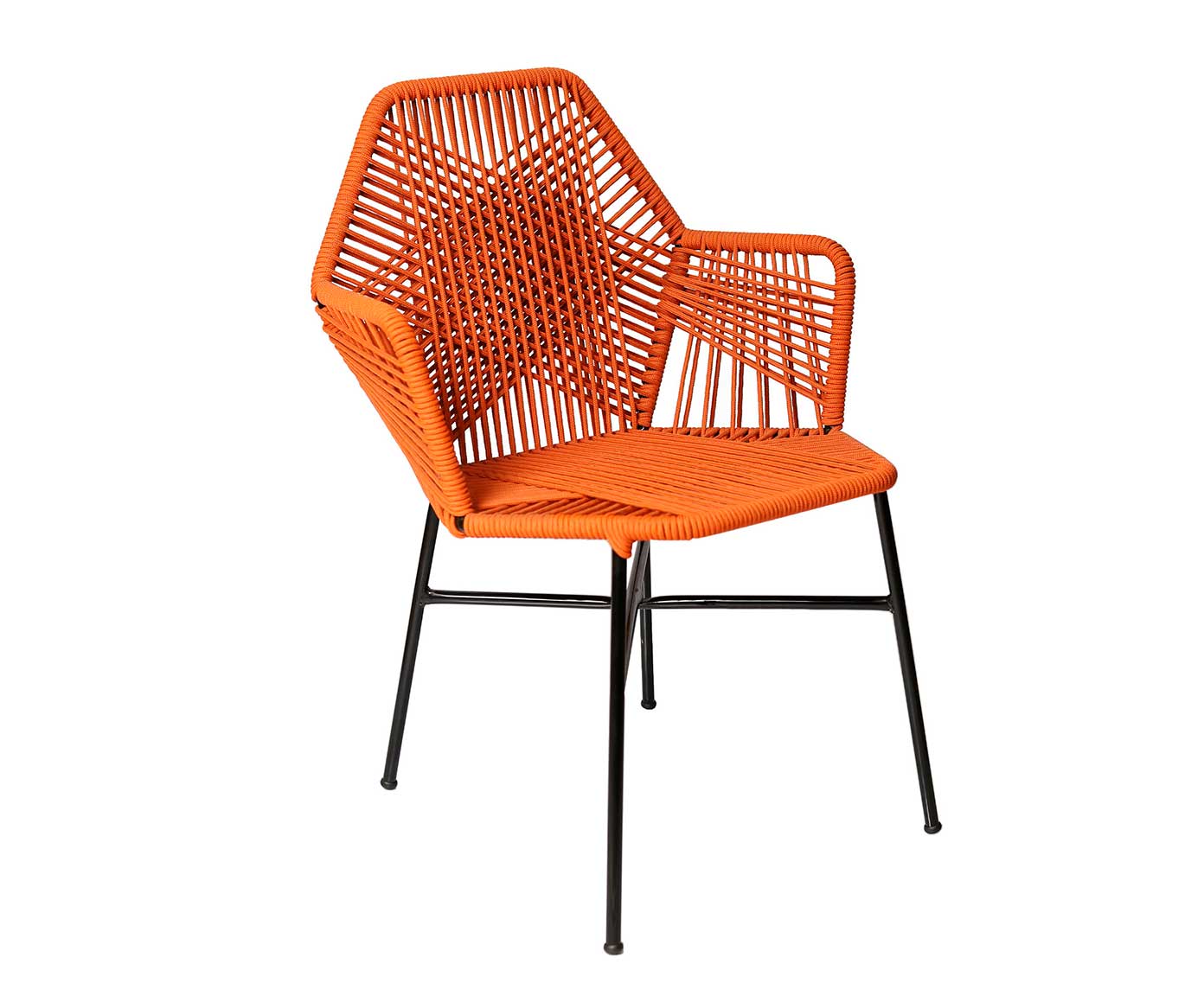 Cadeira Tropic&aacute;lia em Corda N&aacute;utica - Terracota e Preto - image 0