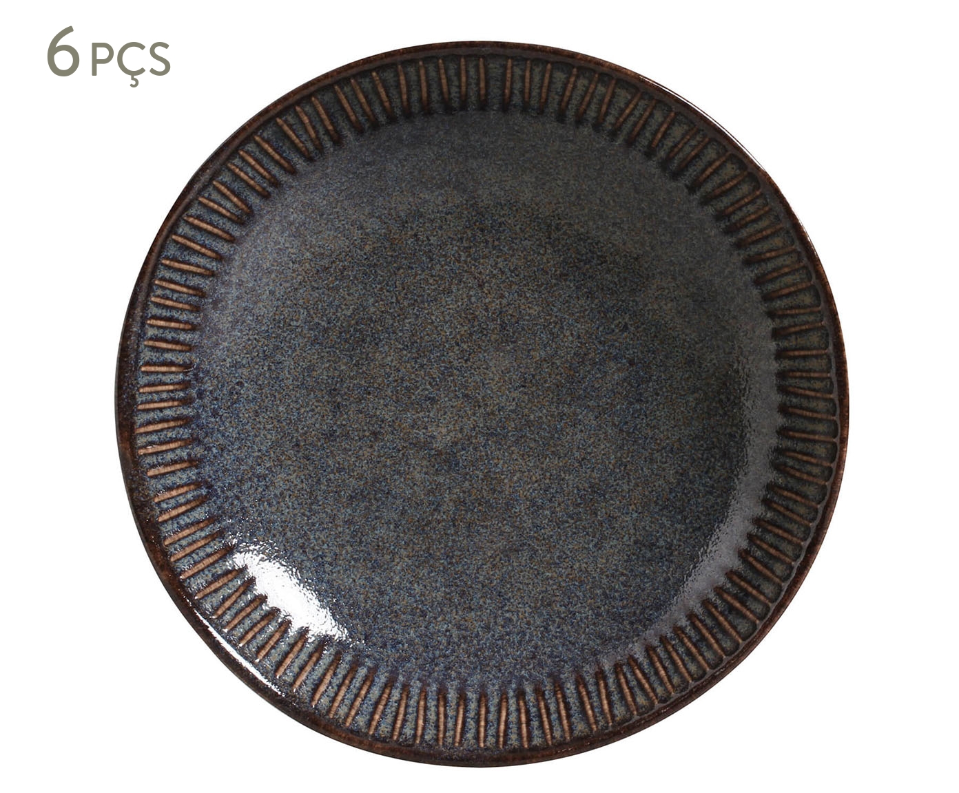Jogo de Pratos Fundo Linhas Titanium Azul Escuro - image 0