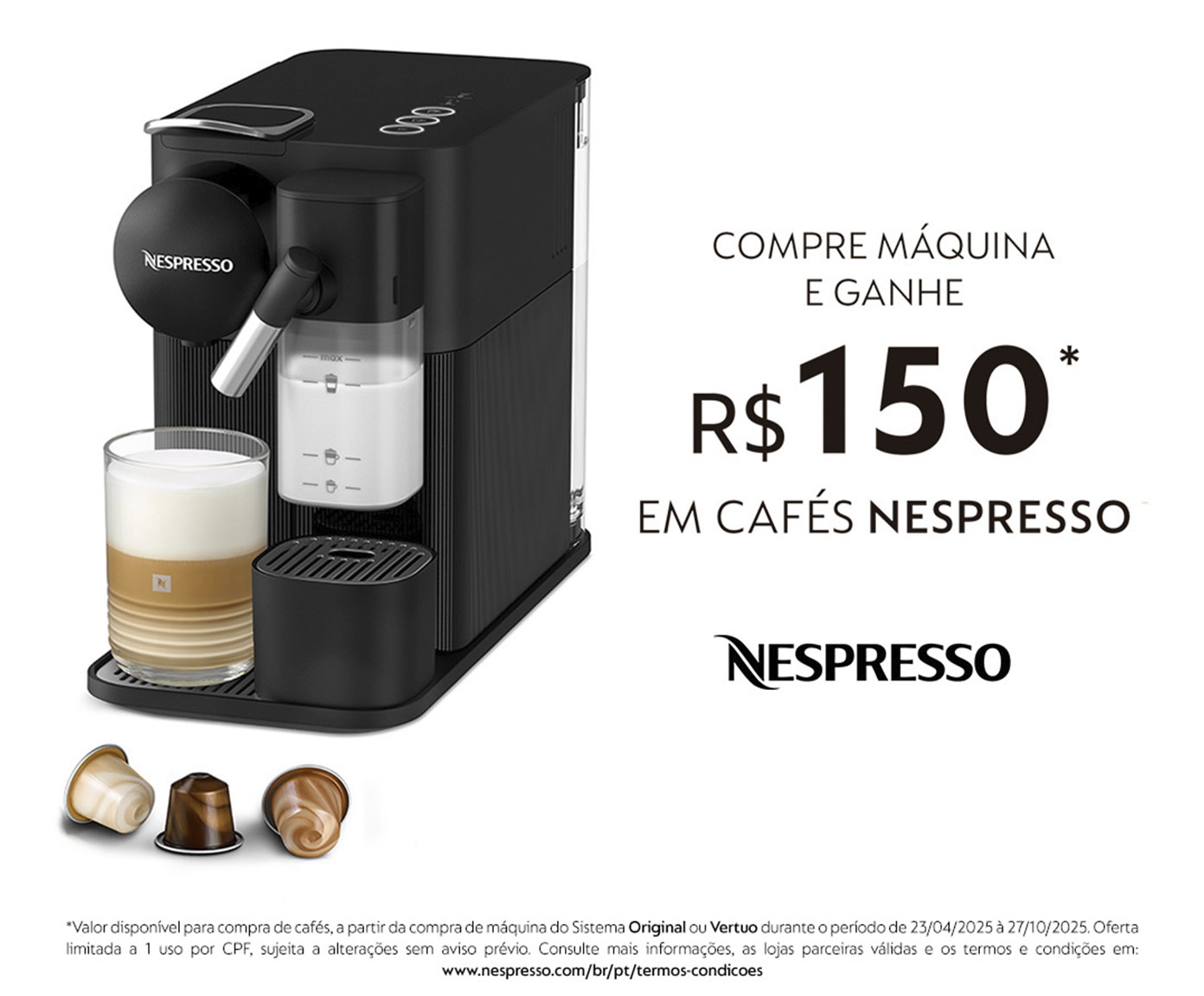 Cafeteira Nespresso Lattissima One Preta - 110V image number 3