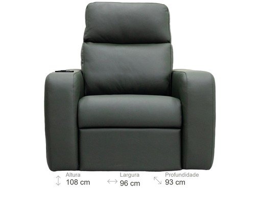 Poltrona Essenza com Lift Couro Cinza image number 3