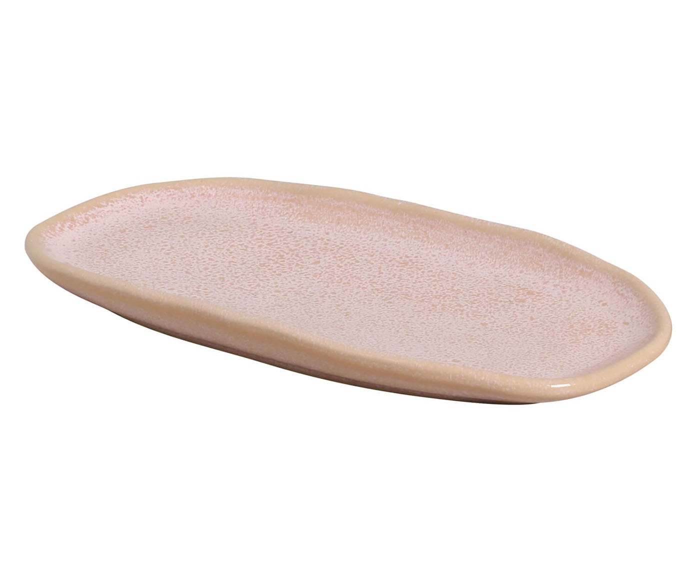 Jogo de Travessas Oval Rasa Pequena Org&acirc;nico Litchi Rosa - image 1