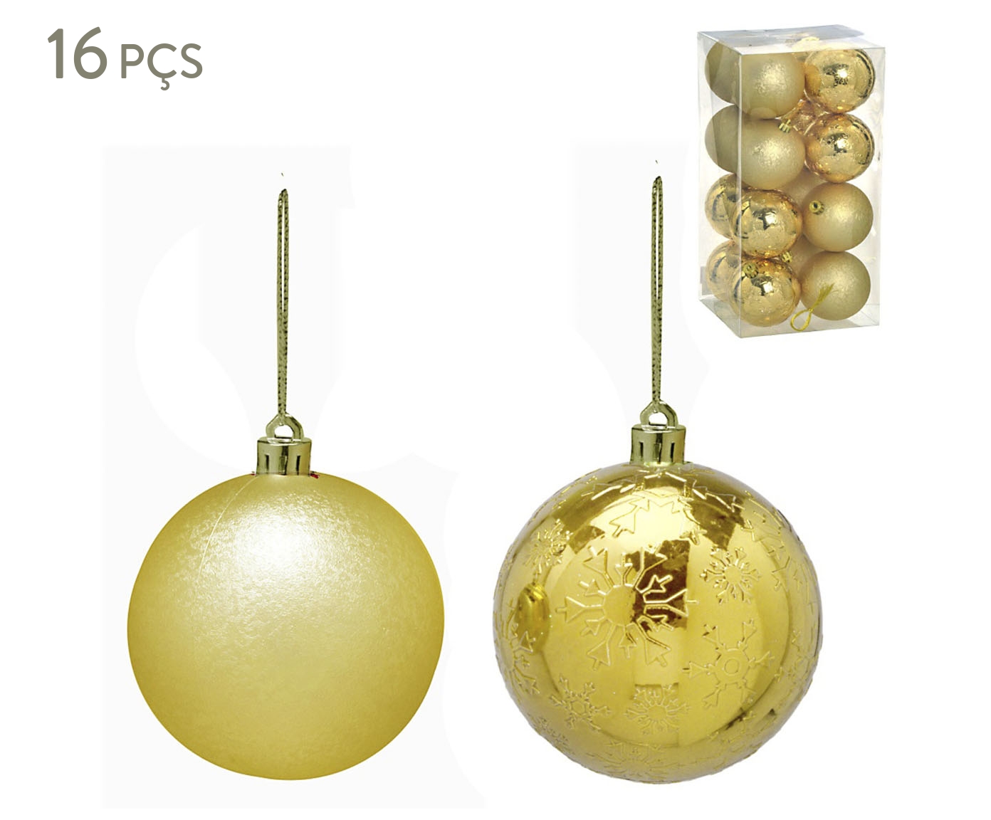 Jogo de Bolas para &Aacute;rvore de Natal - Douradas - image 0