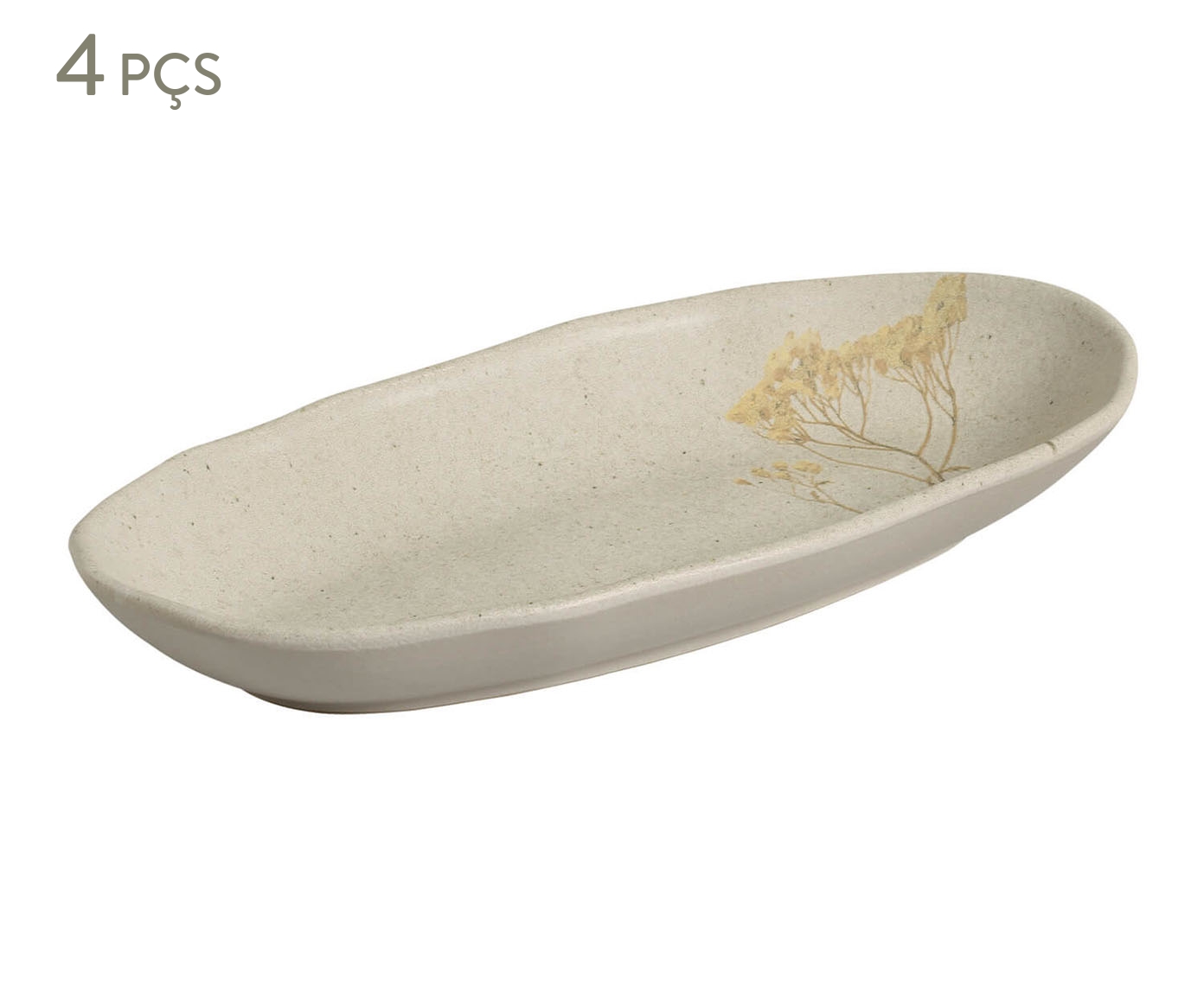 Jogo de Travessas Oval Funda Org&acirc;nico Campestre Floral - image 0