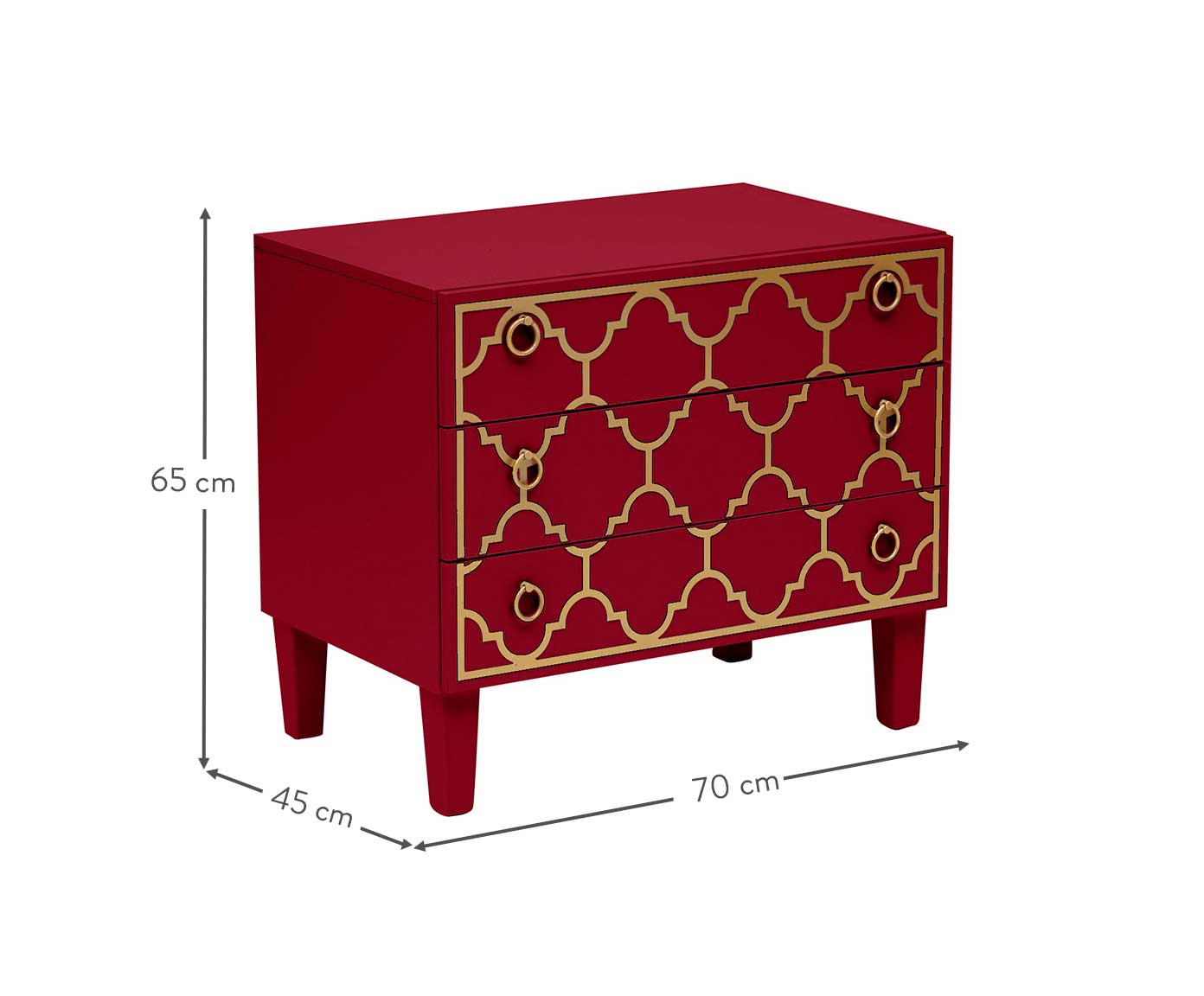 Mesa de Cabeceira Marrocos Firebrick - Vermelho image number 11
