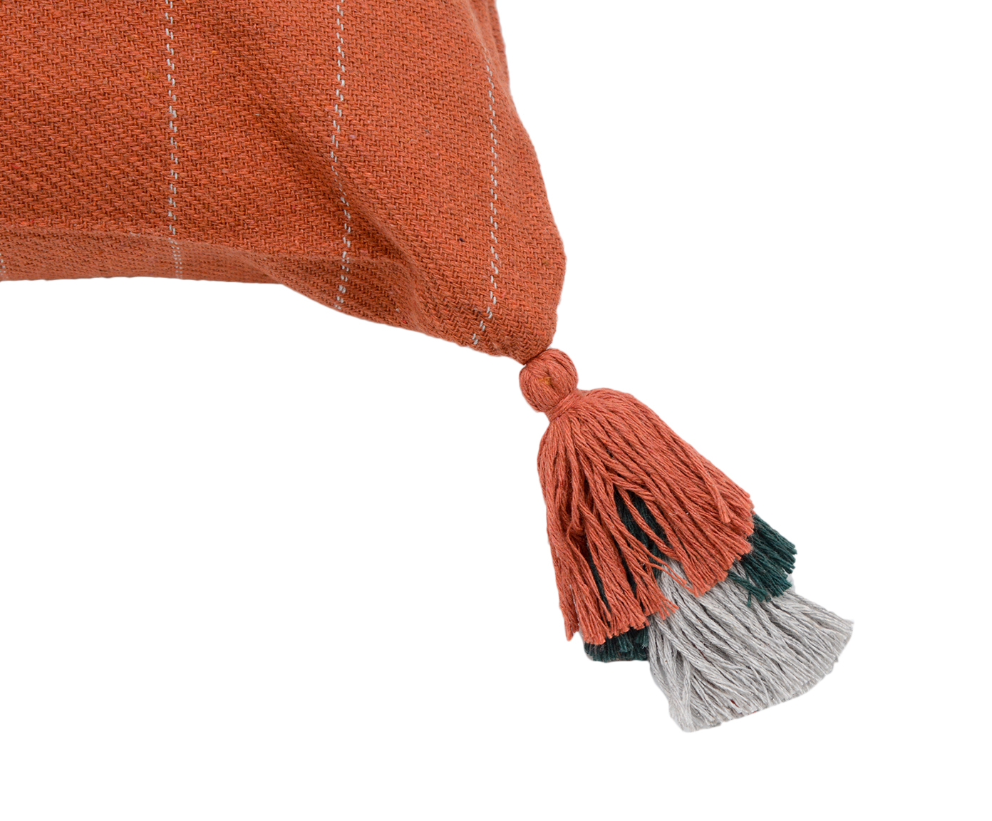 Capa de Almofada com Tassel Etnica Telha e Cinza image number 4