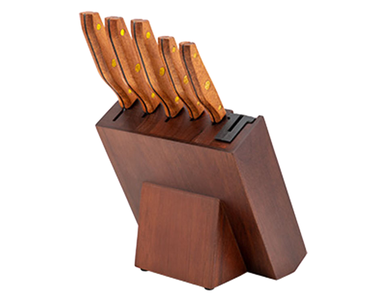 Jogo de Cepo com Facas em Inox Hanzzo Wood - image 0