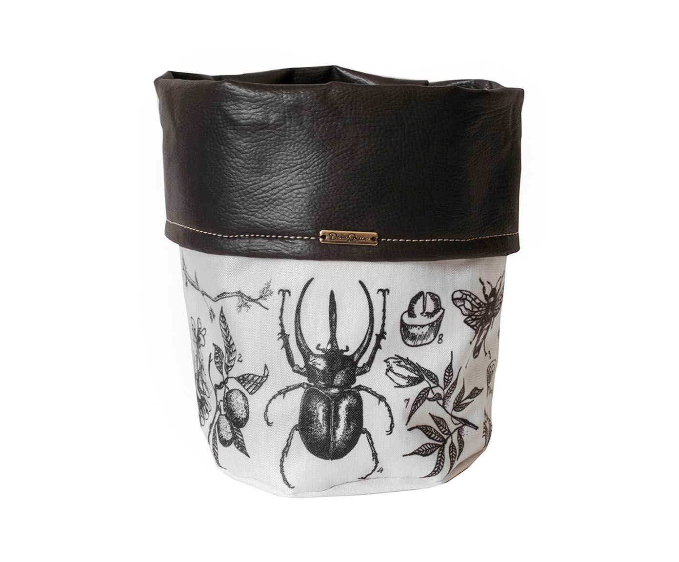 Cachepot em Couro Natureza Preto image number 0