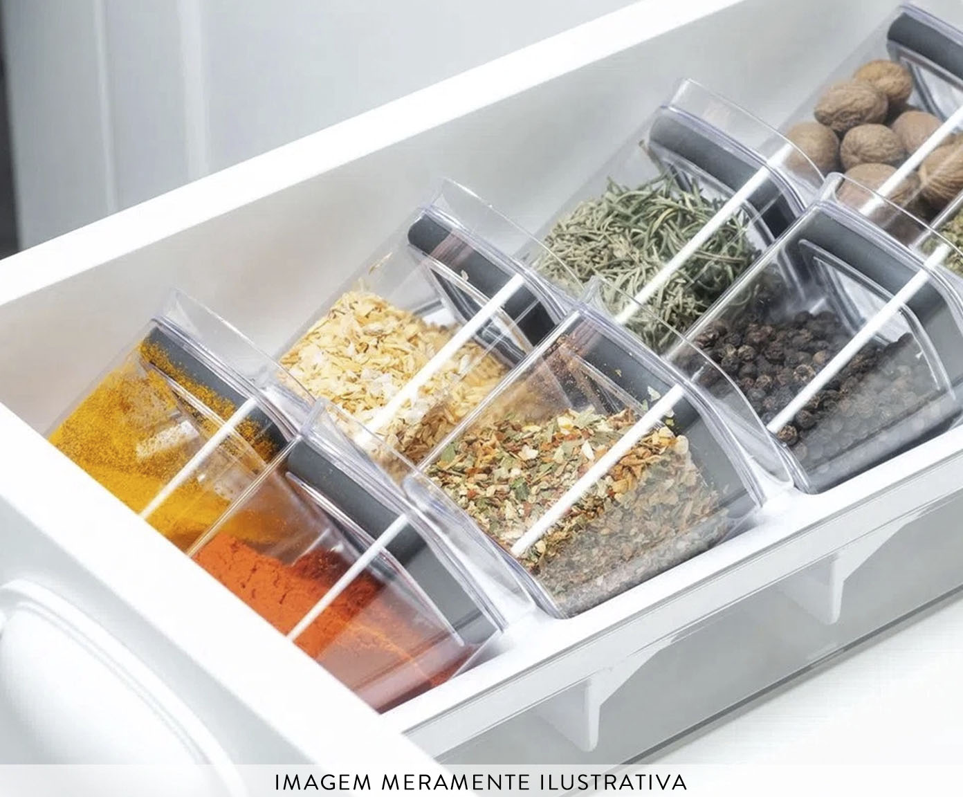Organizador de Temperos Clear - Preto Fechado image number 3