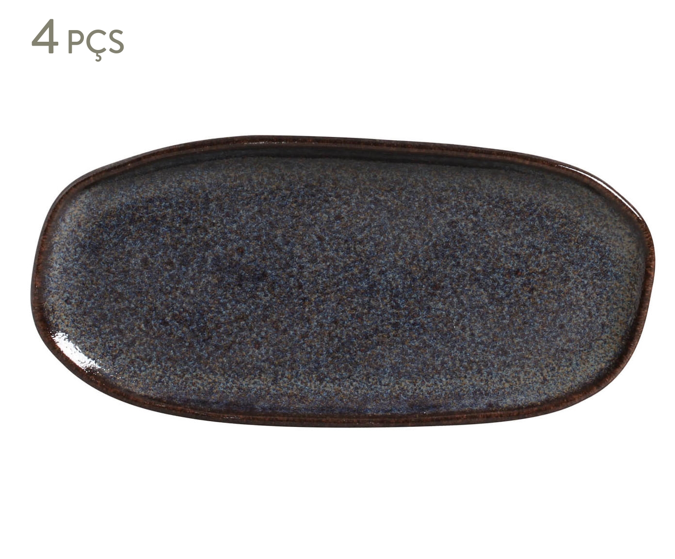 Jogo de Travessas Oval Rasa Pequena Titanium Azul Escuro - image 0