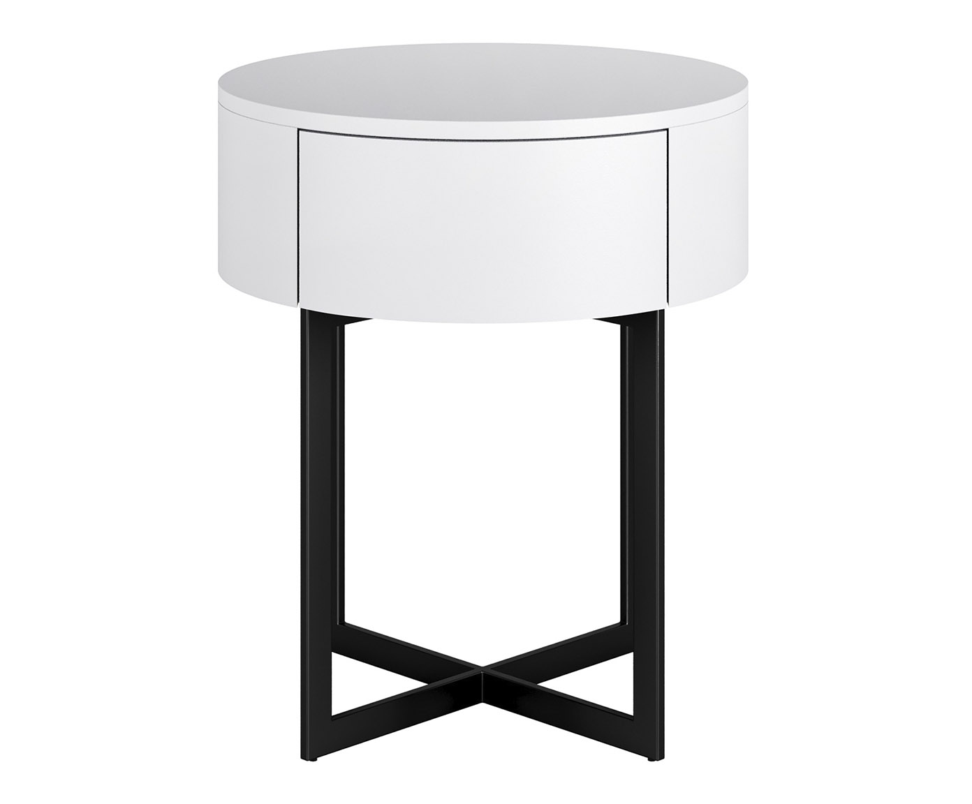 Mesa de Cabeceira Redonda Pecci Branco e Preto - image 0