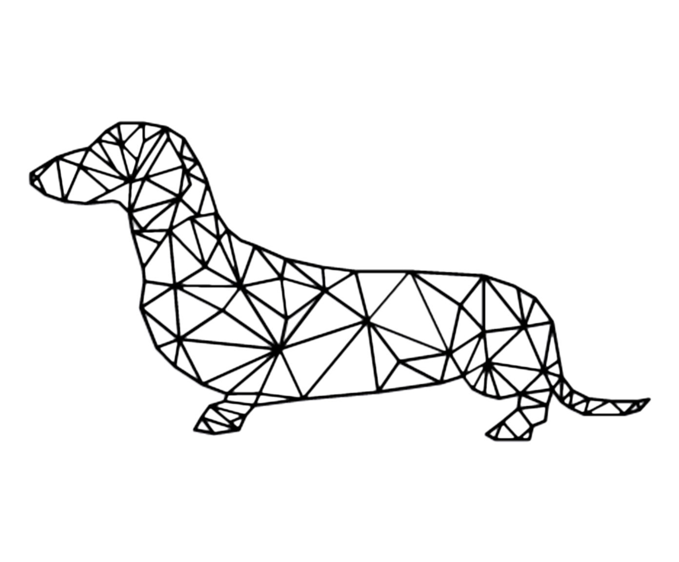 Placa de Madeira Dachshund Geom&eacute;trico - Preta image number 0