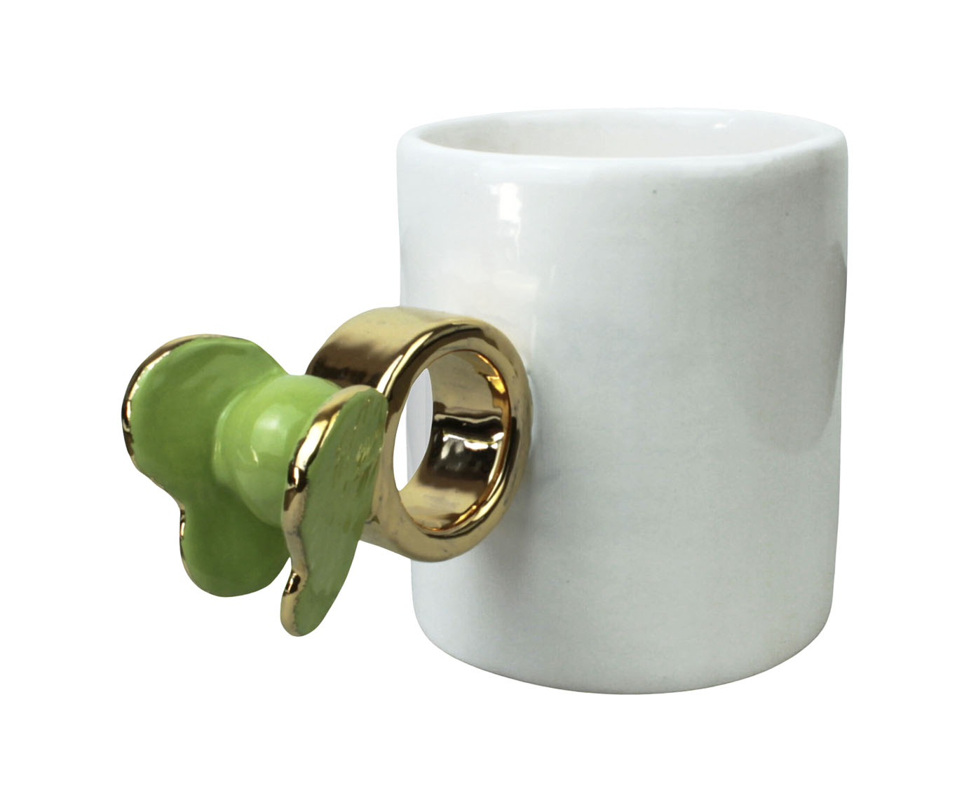 Caneca Butterfly Dourado e Branco image number 0