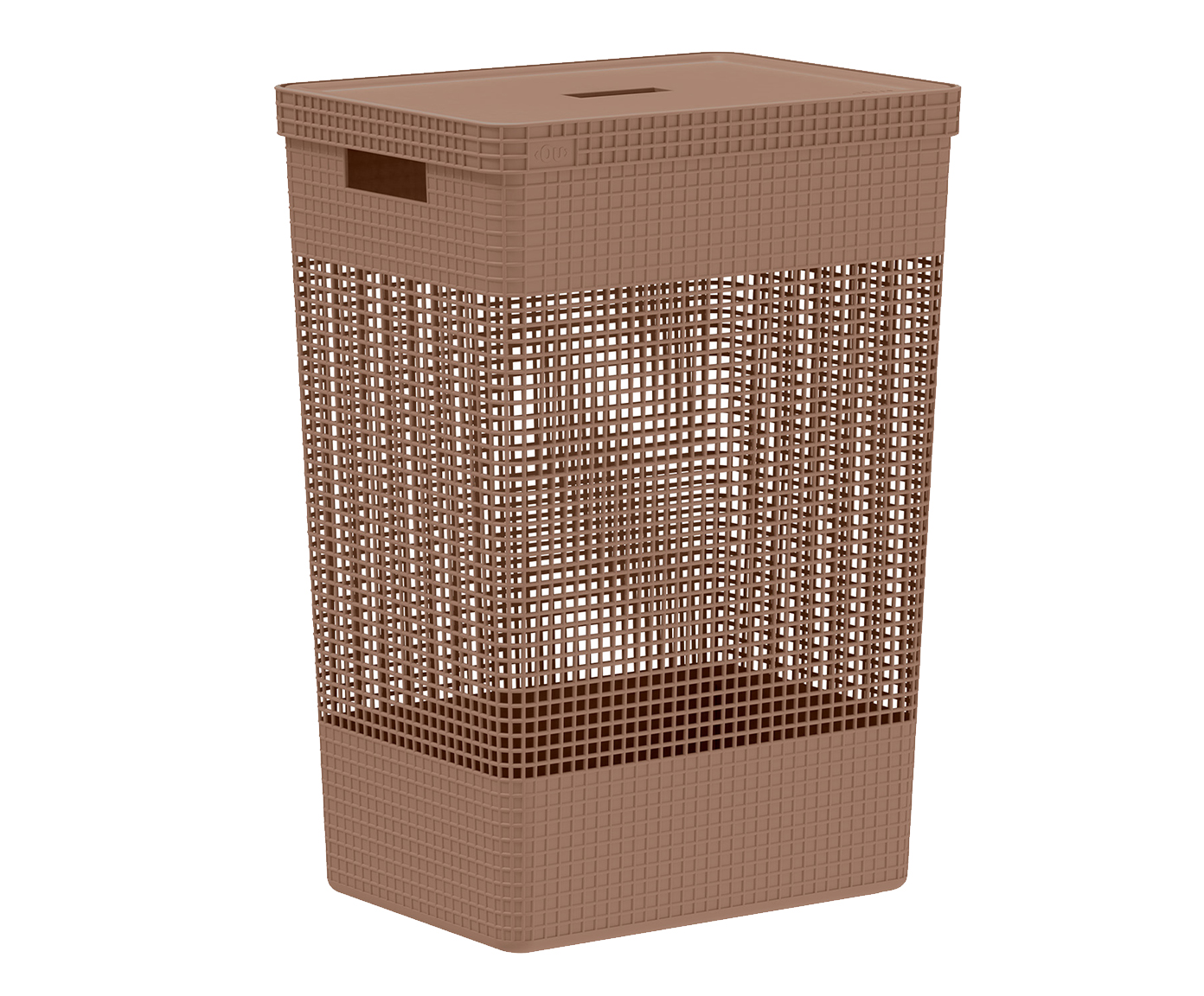 Cesto de Roupas Grid com Tampa Marrom image number 0