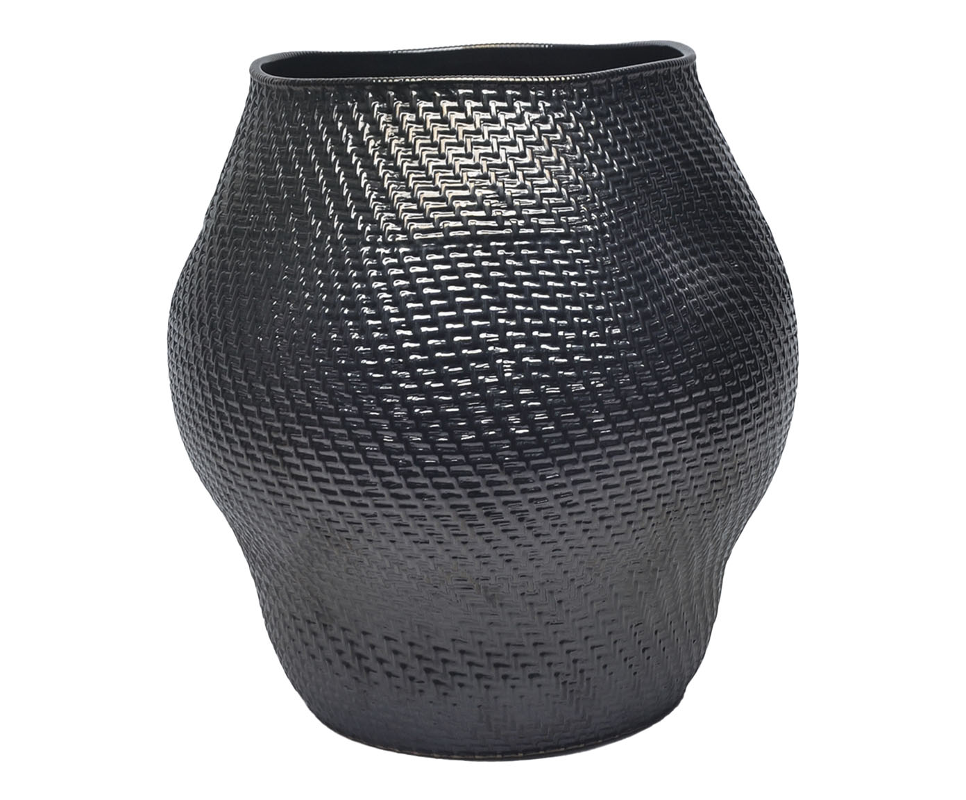 Vaso em Cer&acirc;mica Escamas Preto I - image 0