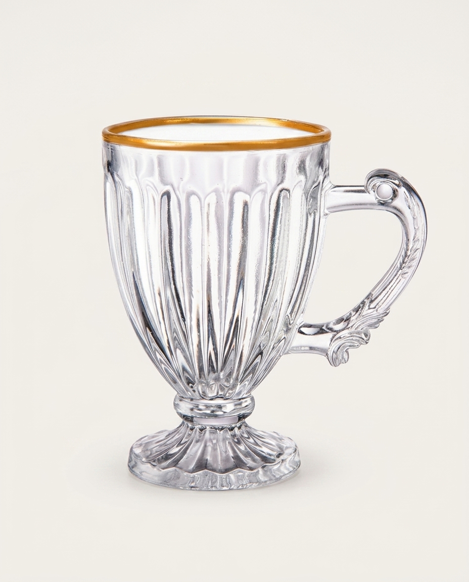 Jogo de X&iacute;caras para Ch&aacute; com Borda Dourada Coffe - image 0