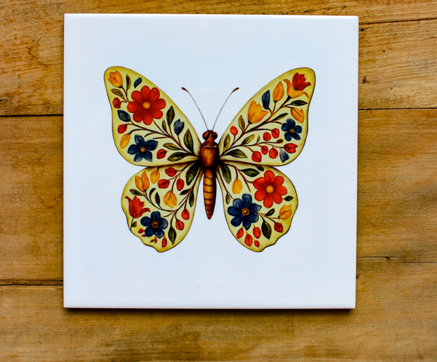 Azulejo Decorativo "Borboleta Florescer" image number 1