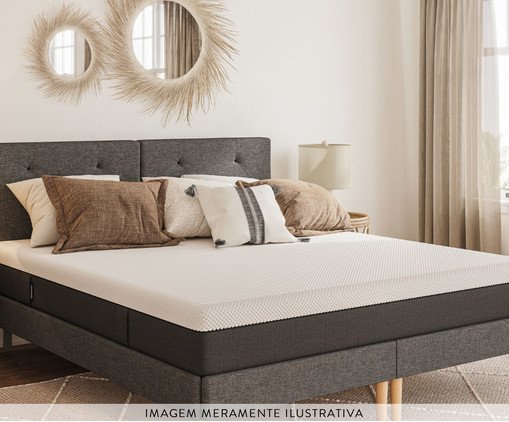 Cama Ba&uacute; Emma + Colch&atilde;o Emma Original Cinza - Queen Size image number 12