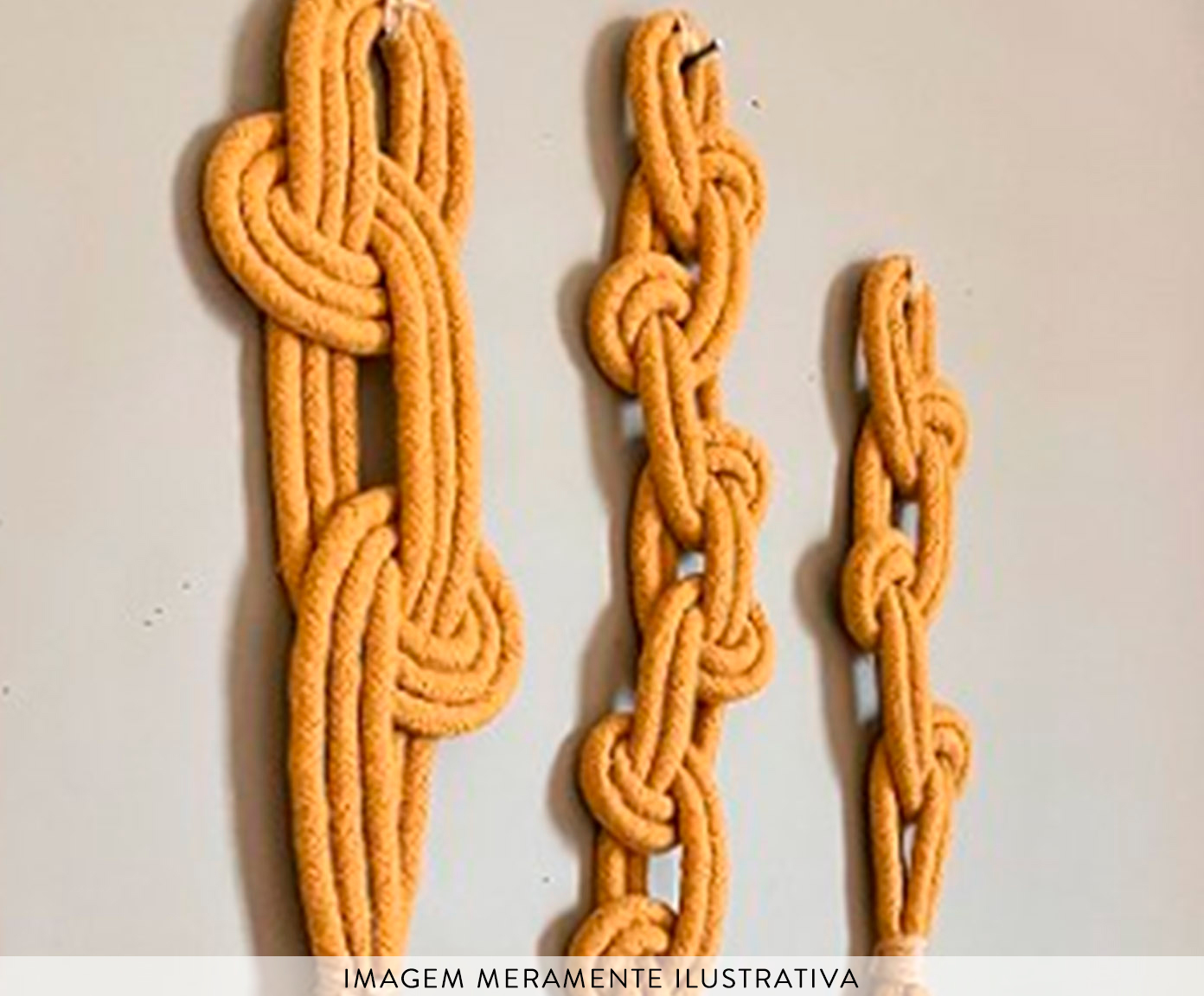 Trio de Adornos Curve, Chain & Kiss - Mostarda - image 1