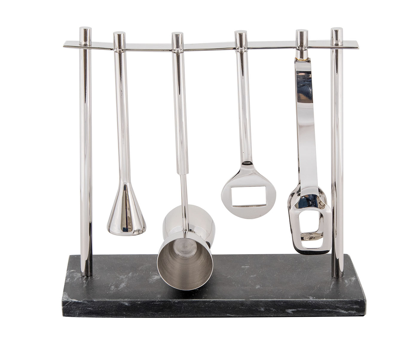 Jogo para Bar em Inox com Base Madeira II - Prateado image number 1