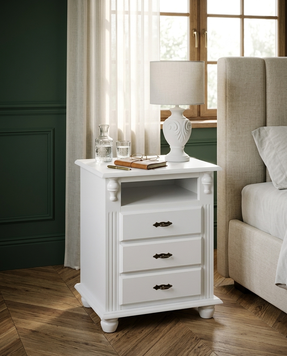 Mesa de Cabeceira Elegance Telle - Branco - image 1