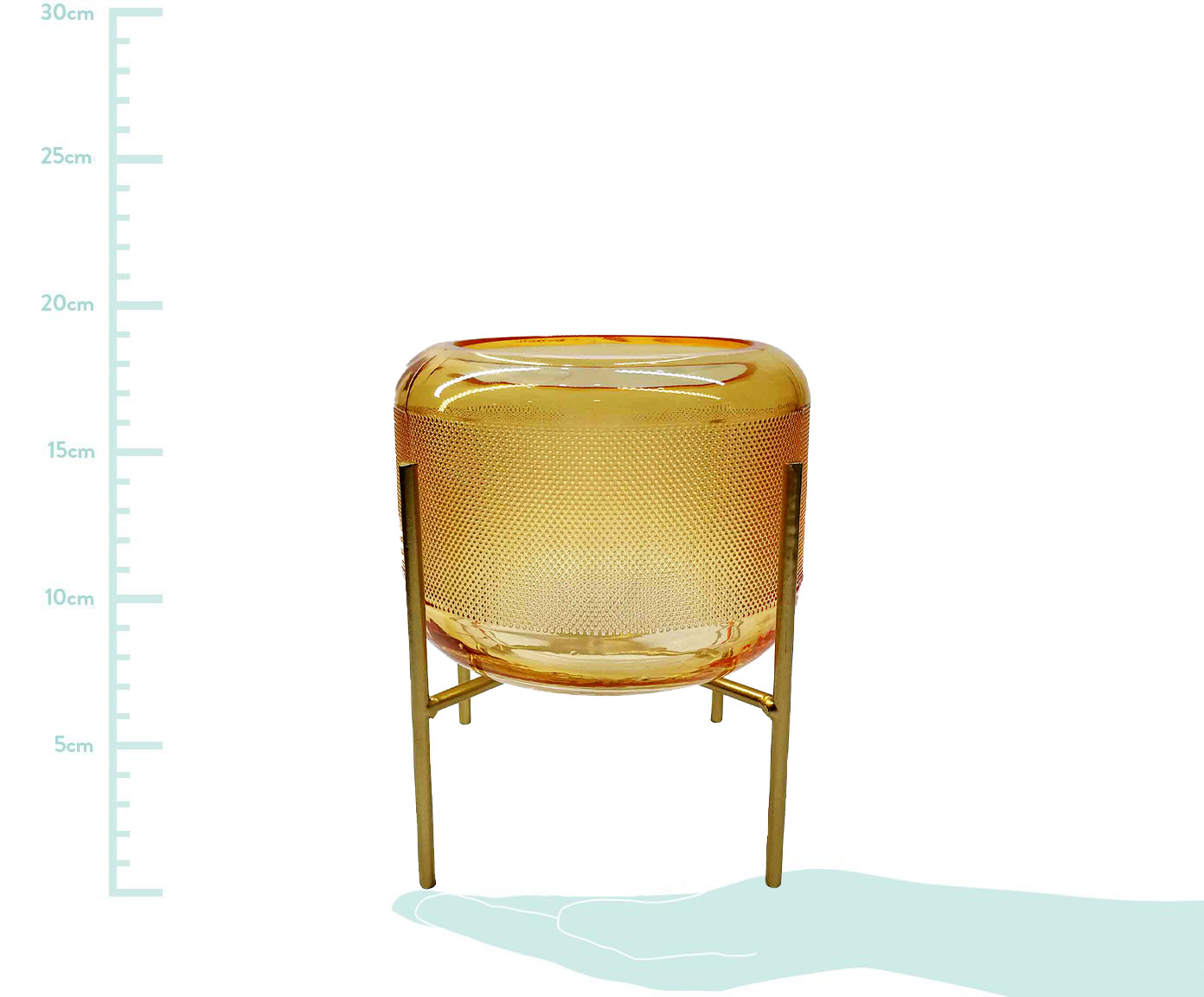 Vaso em Vidro com Suporte Chris - &Acirc;mbar image number 1