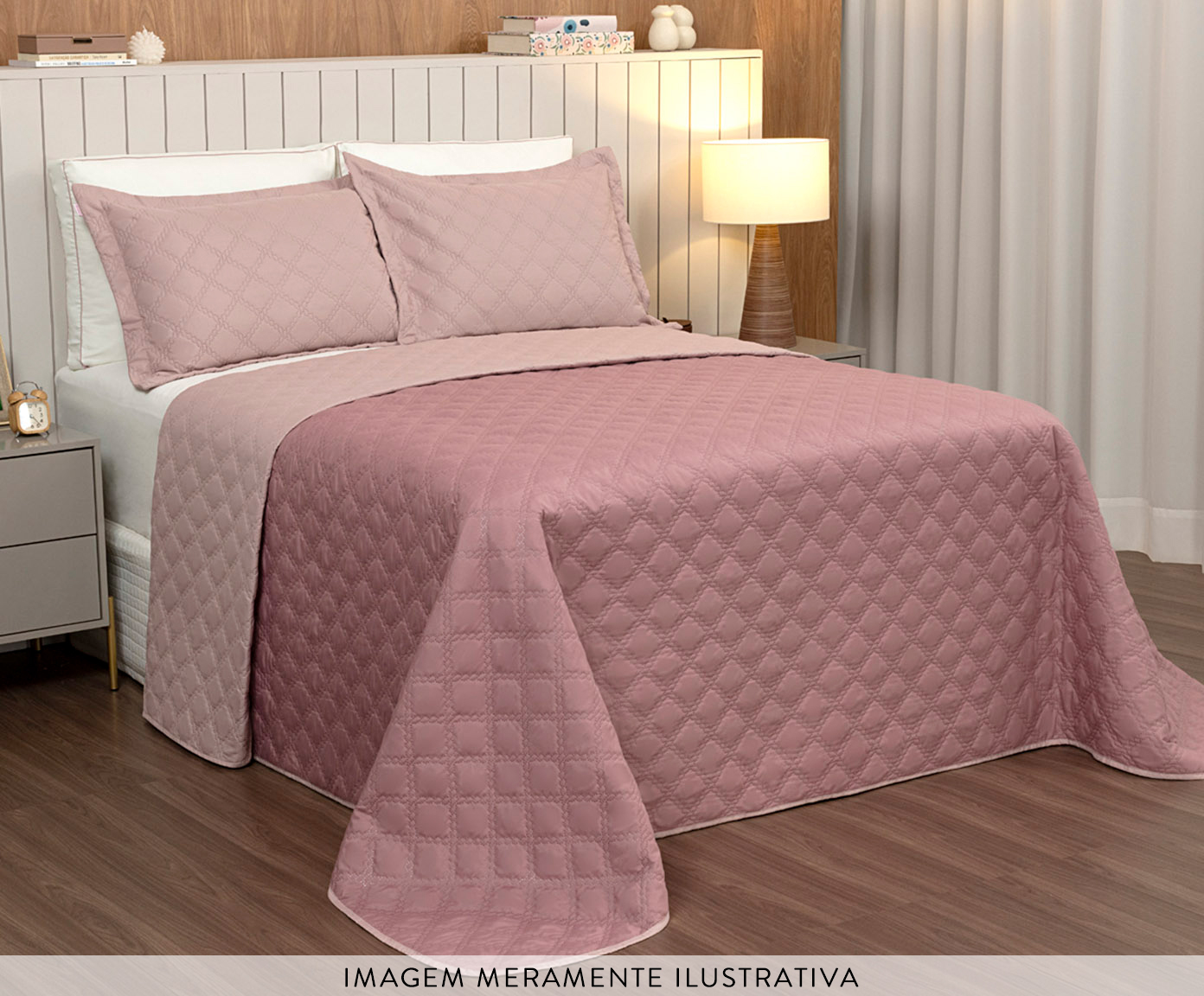 Jogo de Cobre-leito Nuance Rose e Rosa Antigo image number 2