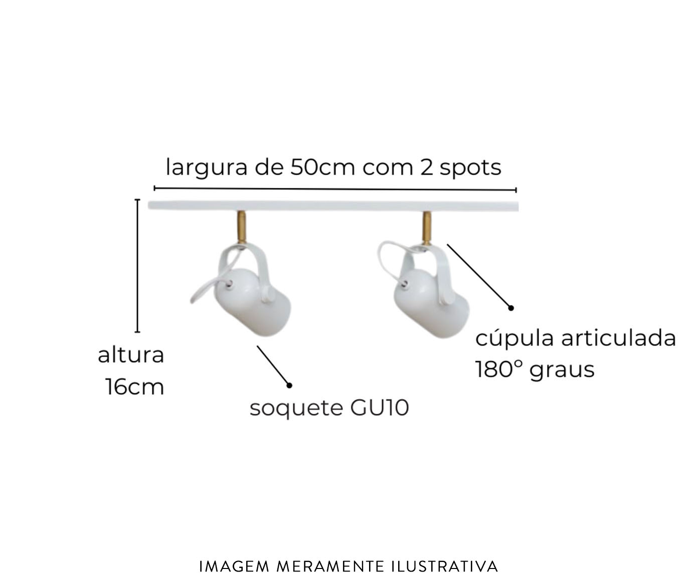 Trilho de Teto Becker com 2 Spots Branco image number 3