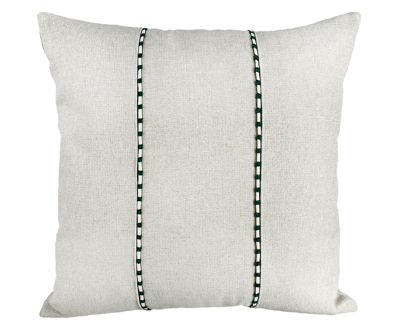 Almofada Linho Bege com Debrum Due Verde ll - image 0