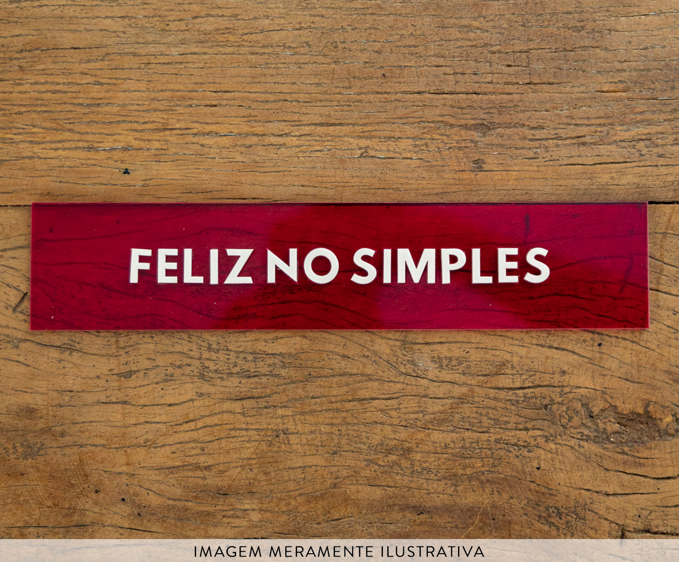 Placa Decorativa em Acr&iacute;lico "Feliz No Simples" image number 1