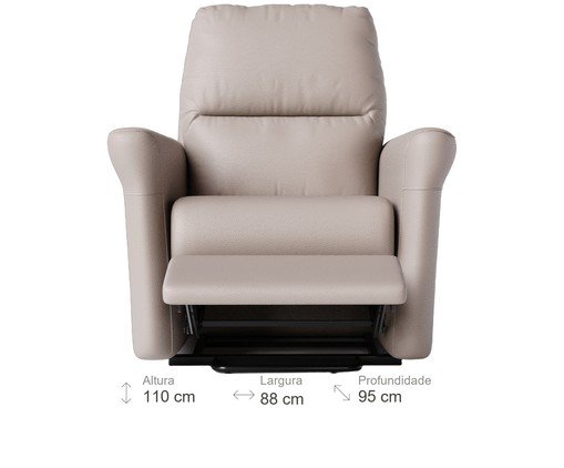 Poltrona Blend com Lift Couro Bege image number 8