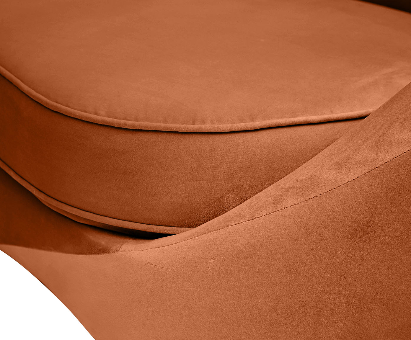 Sof&aacute; em Veludo Jayne com P&eacute;s em Madeira - Terracota image number 8