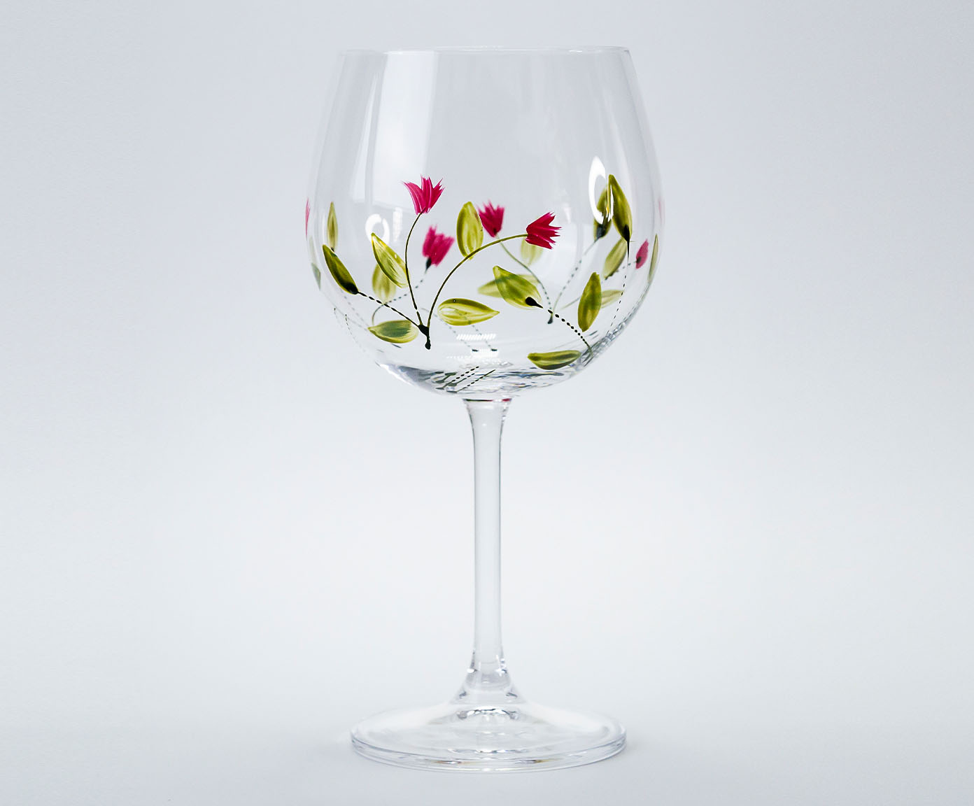 Ta&ccedil;a para Gin em Cristal Pink Flower - image 1