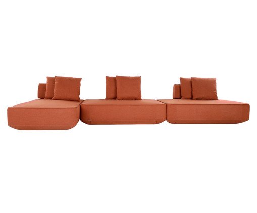 Sof&aacute; Ilha 3 M&oacute;dulos Chaise Ipu&atilde; Terracota image number 0