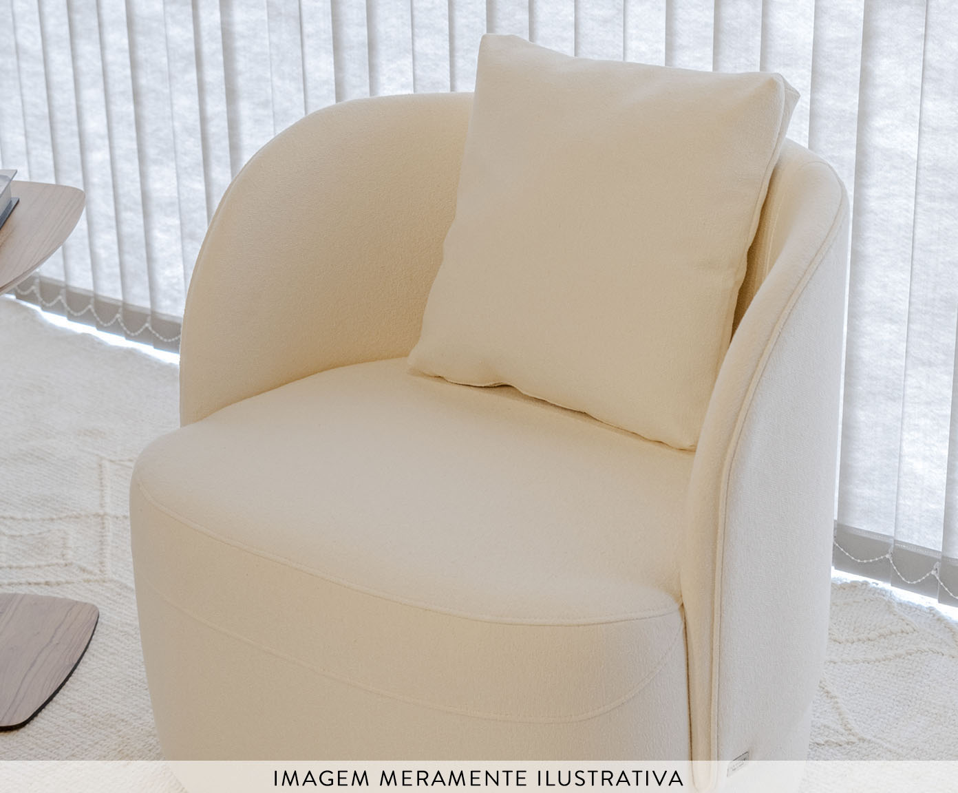 Poltrona Cheri&ecirc; Girat&oacute;ria Off-White - image 1